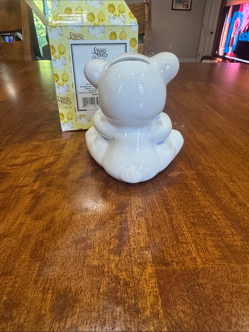 Vintage Precious Moments February Amethyst Birthstone Bear “Piggy” Bank w/ box - Picture 7 of 8